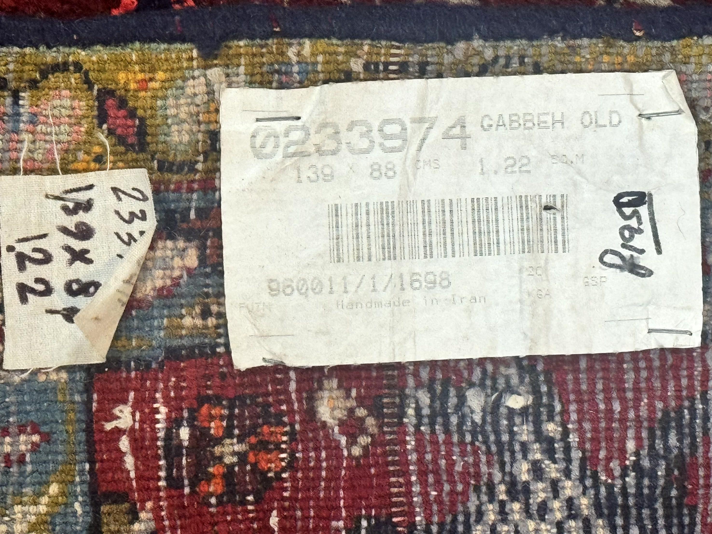 Persian Gabbeh Rug 3x5, Animal Pictorials, Wool and Silk, Handmade Vintage Small Rug, Red - Jewel Rugs