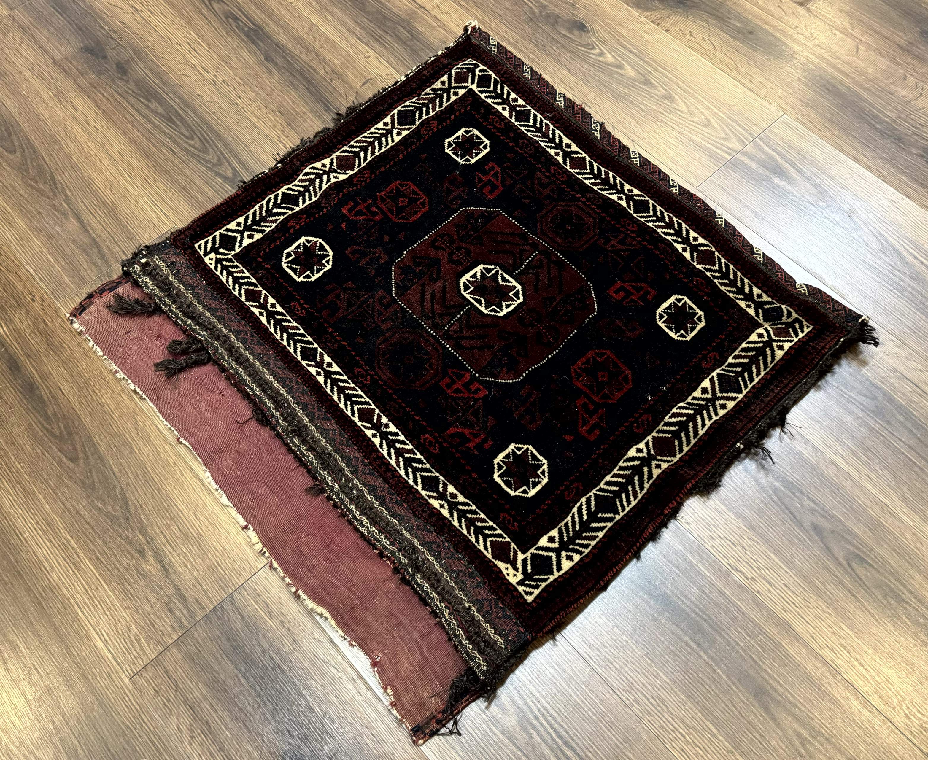 Persian Baluch Bagface Rug 2.6 x 2.6, Navy Blue, Tribal, Antique - Jewel Rugs