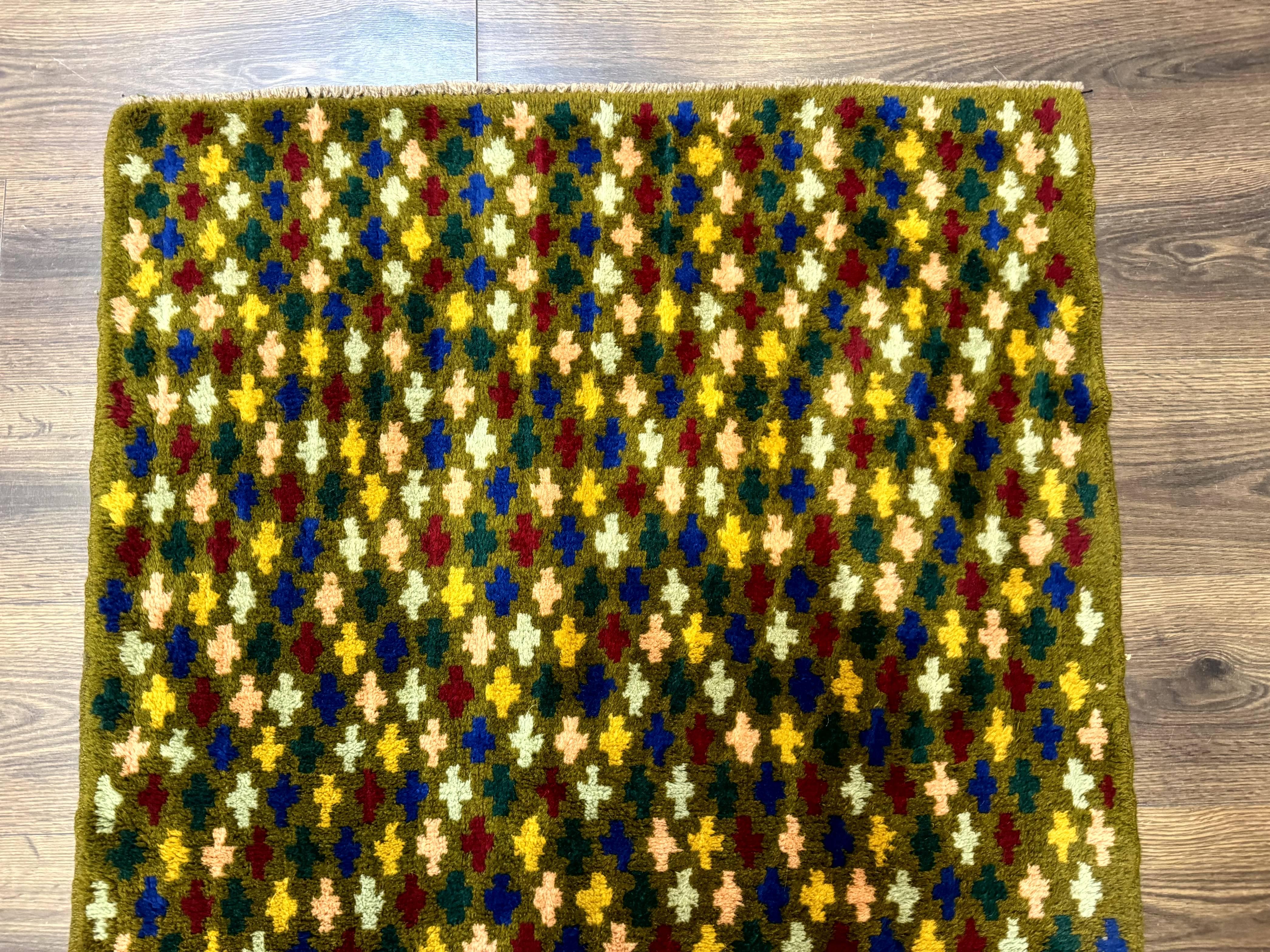 Balouch Rug 3x4, Colorful Afghan Rug, Multicolor, Green - Jewel Rugs