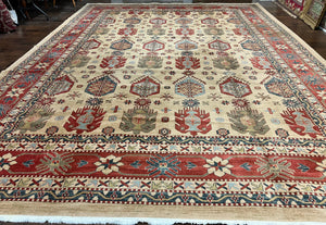 Palace Sized Oriental Rug 12x16, Turkish Power Loomed Rug, Extra Large Oriental Carpet, Heriz Design