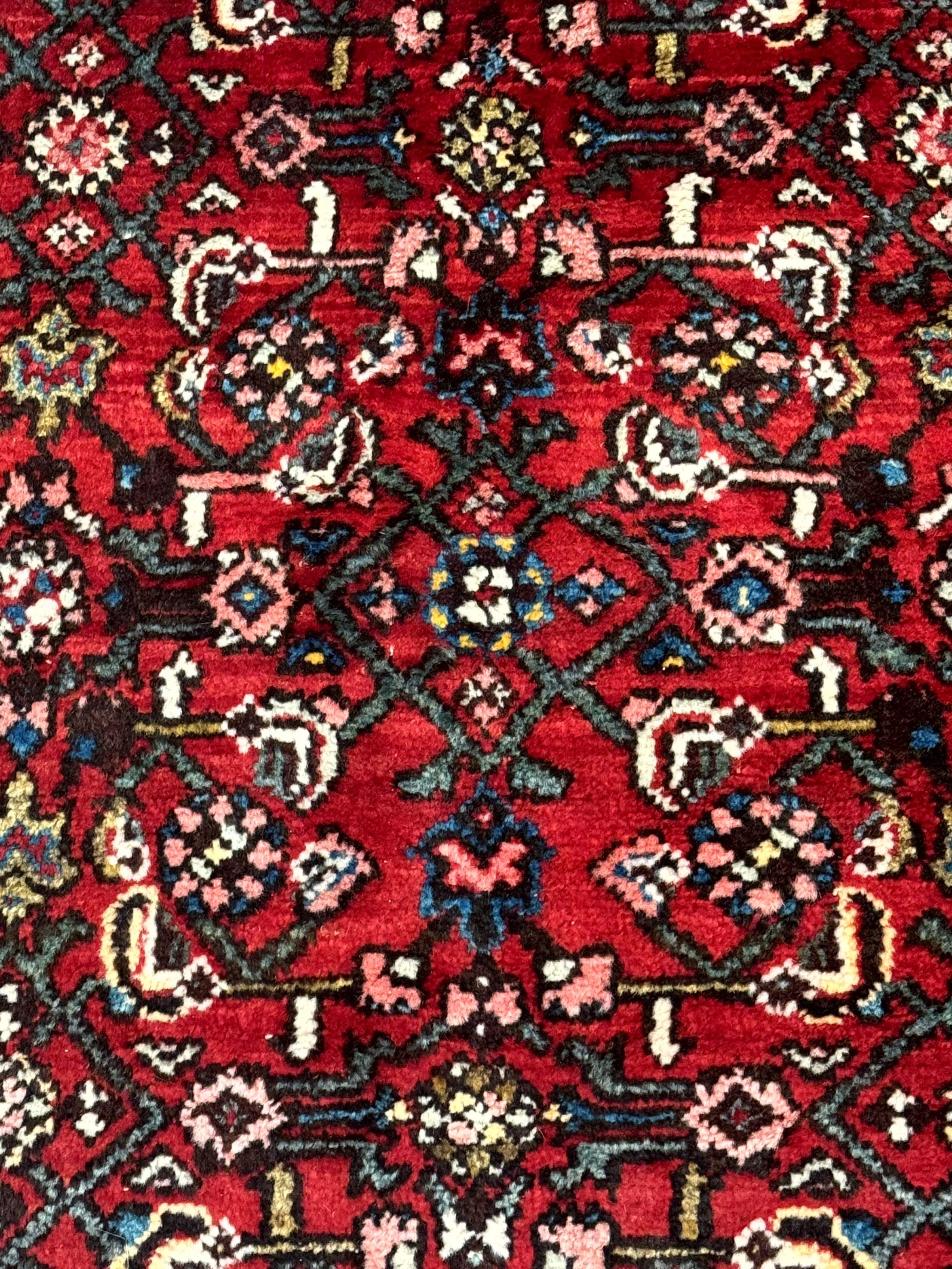 Red Persian Rug 4x7, Village Rug, Wool Vintage Carpet - Jewel Rugs