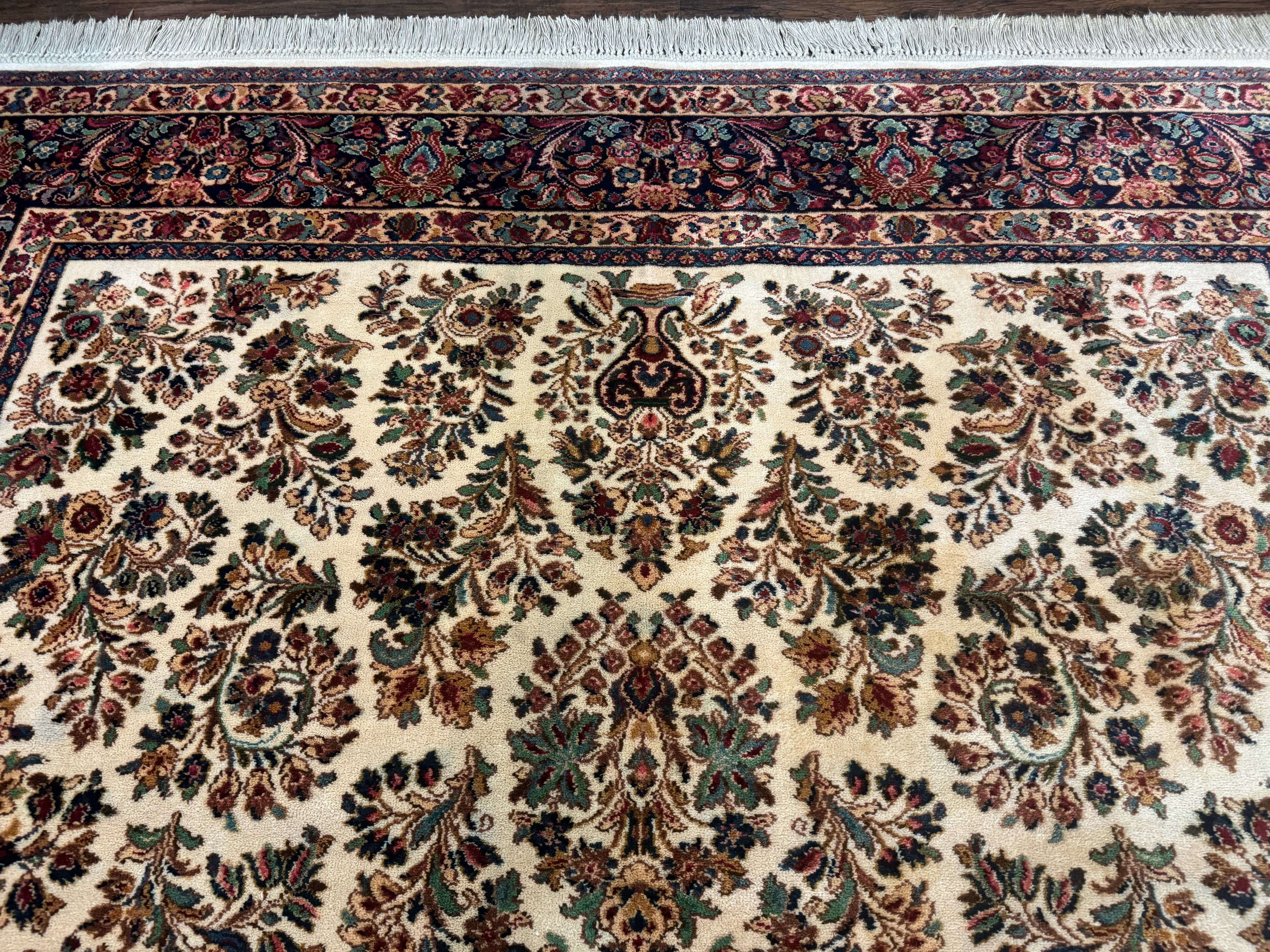 8.8 x 12 Karastan Ivory Sarouk Rug #760, Wool Pile, Vintage, Original 700 Series - Jewel Rugs