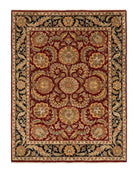 Indian Agra Rug 9x12 – Red, Hand-Knotted Wool Vintage Carpet India 9x12 - 2412L022