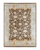 Indo Persian Mahal Rug 9x12, Brown Light Blue, Allover Pattern India 8' 8" x 12' in Brown and Light Blue - 2605J046