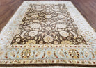 Indo Persian Mahal Rug 9x12, Brown Light Blue, Allover Pattern India 8' 8" x 12' in Brown and Light Blue - 2605J046