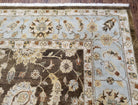 Indo Persian Mahal Rug 9x12, Brown Light Blue, Allover Pattern India 8' 8" x 12' in Brown and Light Blue - 2605J046
