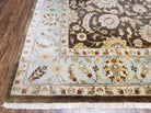 Indo Persian Mahal Rug 9x12, Brown Light Blue, Allover Pattern India 8' 8" x 12' in Brown and Light Blue - 2605J046