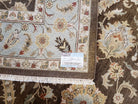 Indo Persian Mahal Rug 9x12, Brown Light Blue, Allover Pattern India 8' 8" x 12' in Brown and Light Blue - 2605J046