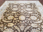 Indo Persian Mahal Rug 9x12, Brown Light Blue, Allover Pattern India 8' 8" x 12' in Brown and Light Blue - 2605J046