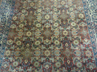 Indo Persian Rug 4x6, Floral Allover, Wool India 4' 2" x 6' 1" in Rust and Navy Blue - 2605J051