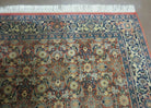 Indo Persian Rug 4x6, Floral Allover, Wool India 4' 2" x 6' 1" in Rust and Navy Blue - 2605J051