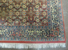Indo Persian Rug 4x6, Floral Allover, Wool India 4' 2" x 6' 1" in Rust and Navy Blue - 2605J051