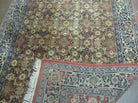 Indo Persian Rug 4x6, Floral Allover, Wool India 4' 2" x 6' 1" in Rust and Navy Blue - 2605J051