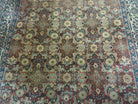 Indo Persian Rug 4x6, Floral Allover, Wool India 4' 2" x 6' 1" in Rust and Navy Blue - 2605J051