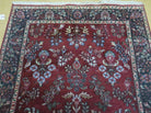 Indo Persian Rug 4x7, Floral India 4' 1" x 6' 6" in Dark Red and Navy - 2605J050