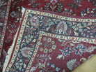 Indo Persian Rug 4x7, Floral India 4' 1" x 6' 6" in Dark Red and Navy - 2605J050