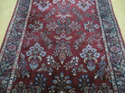 Indo Persian Rug 4x7, Floral India 4' 1" x 6' 6" in Dark Red and Navy - 2605J050