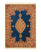 Karastan Blue Kirman Rug 9x12, Rare Color, Wool USA 8' 8" x 12' - 2603L031
