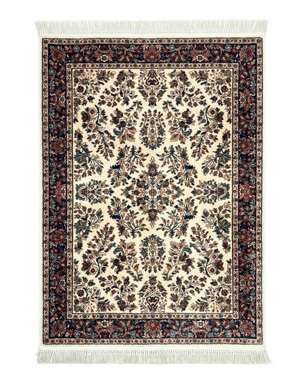 Karastan Rug 4x6, Karastan Ivory Sarouk #760 Wool Carpet, Vintage Original Collection 700 Series Discontinued, Floral Oriental Rug USA 4' 3" x 6' - 2305L009