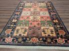 Karastan Rug 5' 9" x 8' 6", Chahar Mahal Village Garden 605, Wool USA 5' 9" x 8' 6" in Dark Blue, Blue, Ivory, Salmon Red, Yellow, Mauve and Multicolor - 2603L096