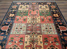Karastan Rug 5' 9" x 8' 6", Chahar Mahal Village Garden 605, Wool USA 5' 9" x 8' 6" in Dark Blue, Blue, Ivory, Salmon Red, Yellow, Mauve and Multicolor - 2603L096