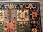 Karastan Rug 5' 9" x 8' 6", Chahar Mahal Village Garden 605, Wool USA 5' 9" x 8' 6" in Dark Blue, Blue, Ivory, Salmon Red, Yellow, Mauve and Multicolor - 2603L096