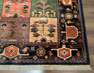 Karastan Rug 5' 9" x 8' 6", Chahar Mahal Village Garden 605, Wool USA 5' 9" x 8' 6" in Dark Blue, Blue, Ivory, Salmon Red, Yellow, Mauve and Multicolor - 2603L096