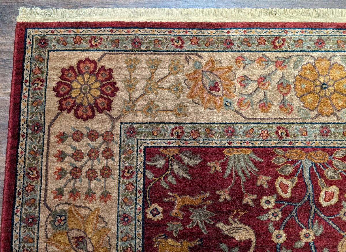 Karastan Rug 9x12, Antique Legends Emperor's Hunt 2200-204, Wool, Vintage Discontinued USA 8' 8" x 12' in Red, Light Tan - 2603L088