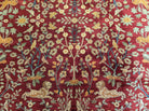 Karastan Rug 9x12, Antique Legends Emperor's Hunt 2200-204, Wool, Vintage Discontinued USA 8' 8" x 12' in Red, Light Tan - 2603L088