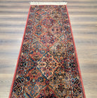 Karastan Runner Rug 2.6 x 12, Multicolor Panel Kirman #717, Wool, Rare USA 2' 6" x 12' in Red, Blue, Light Yellow, Light Green, Teal, Ivory, Multicolor - 2605L002