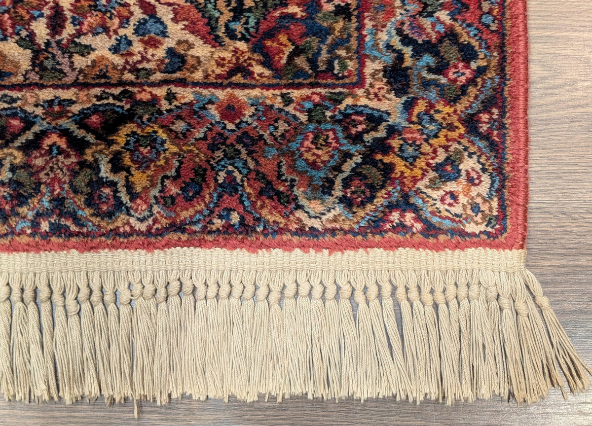 Karastan Runner Rug 2.6 x 12, Multicolor Panel Kirman #717, Wool, Rare USA 2' 6" x 12' in Red, Blue, Light Yellow, Light Green, Teal, Ivory, Multicolor - 2605L002