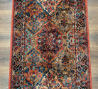 Karastan Runner Rug 2.6 x 12, Multicolor Panel Kirman #717, Wool, Rare USA 2' 6" x 12' in Red, Blue, Light Yellow, Light Green, Teal, Ivory, Multicolor - 2605L002