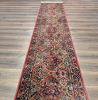 Karastan Runner Rug 2.6 x 12, Multicolor Panel Kirman #717, Wool, Rare USA 2' 6" x 12' in Red, Blue, Light Yellow, Light Green, Teal, Ivory, Multicolor - 2605L002