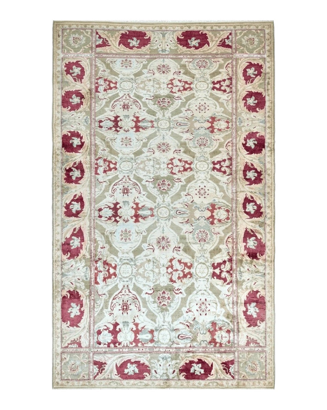 Large Egyptian Oushak Rug 12x21, Wool Handmade Vintage Carpet, Allover Pattern, Oversized 12 x 21 ft Traditional Rug Egypt 12' 3" x 20' 6" - 2306L052