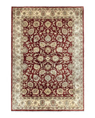 Pak Persian Rug 10x14, Sultanabad Mahal Peshawar Chobi Carpet, Large Vintage Wool Oriental Rug, Maroon & Beige, Floral Allover, Handmade Pakistan 9' 11" x 14' 3" - 2306L200