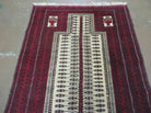 Persian Baluchi Tribal Prayer Rug 3x5 Azerbaijan 3' 1" x 4' 11" in Crimson Red and Ivory/Cream - 2604J013