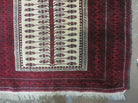 Persian Baluchi Tribal Prayer Rug 3x5 Azerbaijan 3' 1" x 4' 11" in Crimson Red and Ivory/Cream - 2604J013