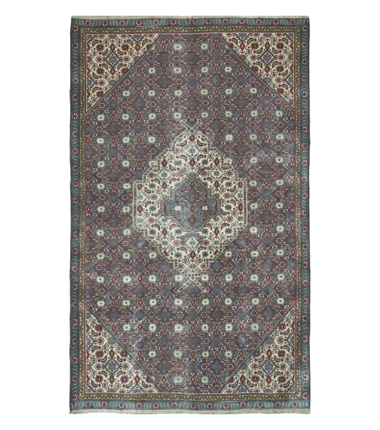 Persian Bidjar Rug 5x7, Herati Pattern Medallion, Purple Azerbaijan 5' x 7' - 2605J044