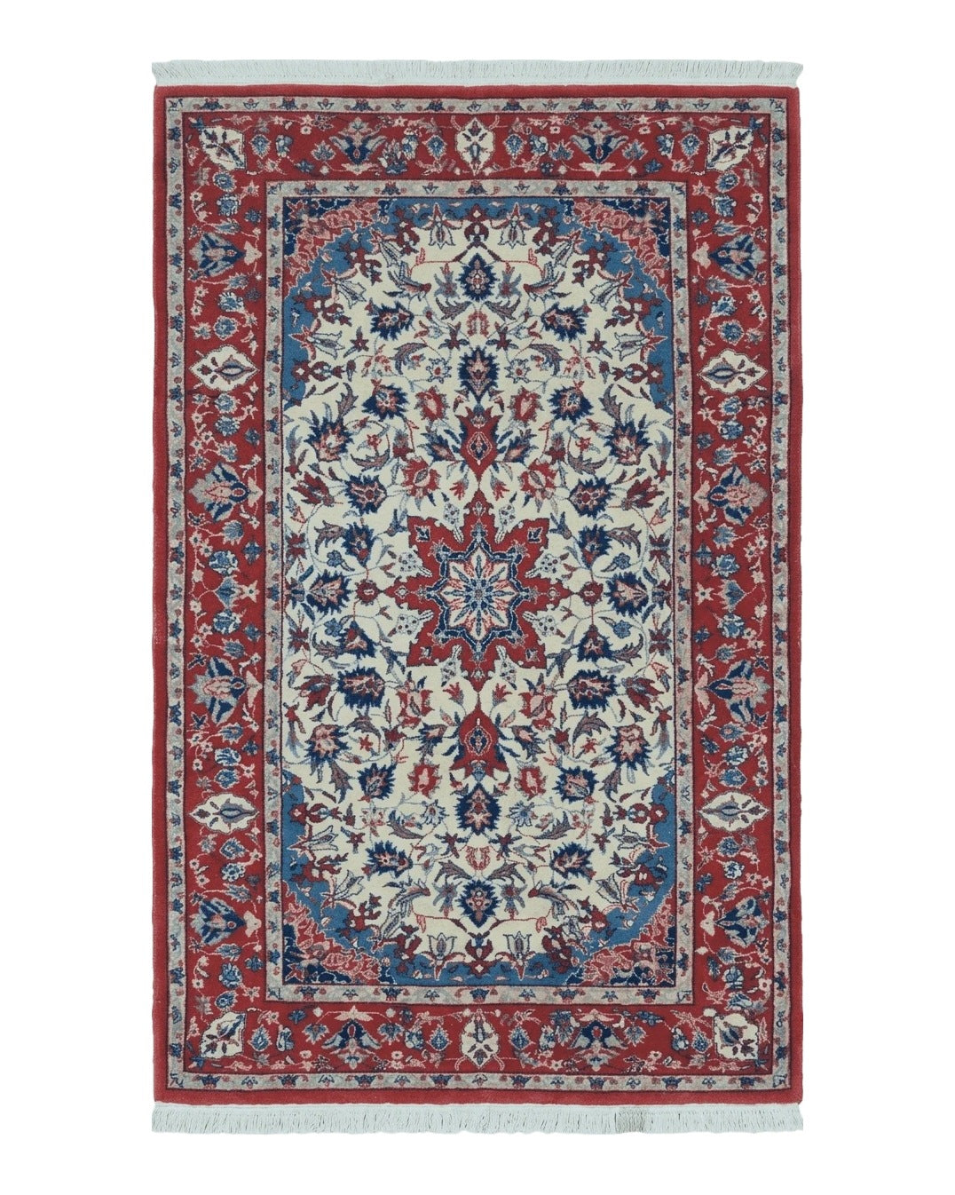 Persian Isfahan Rug 3x5 Azerbaijan 3' x 5' in Ivory//Cream, Red, Blue - 2605J047