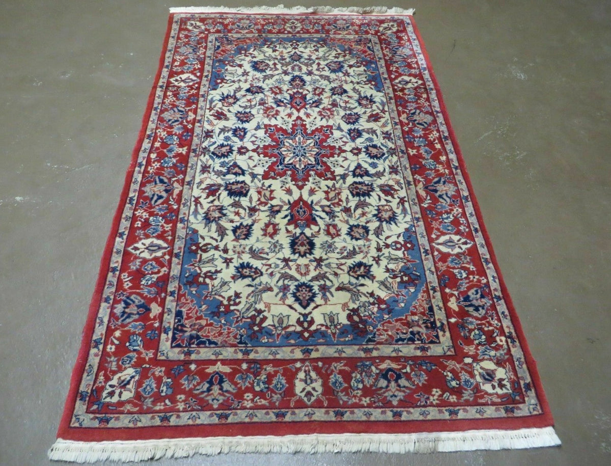 Persian Isfahan Rug 3x5 Azerbaijan 3' x 5' in Ivory//Cream, Red, Blue - 2605J047