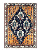Rare Persian Bakhtiyari Rug 14x19, Wool Hand Knotted Antique Carpet, Navy Blue Mustard & Ivory, Tree of Life, Marvelous, Oversized Extra Large Azerbaijan 13.6x19.4 - 2306L048