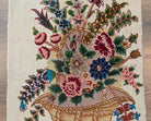 Small Persian Tabriz Vase Pictorial Rug 1x2, Accent Rug, Fine 320 KPSI Azerbaijan 1' 5" x 2' in Ivory and Multicolor - 2603L094