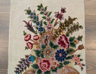 Small Persian Tabriz Vase Pictorial Rug 1x2, Accent Rug, Fine 320 KPSI Azerbaijan 1' 5" x 2' in Ivory and Multicolor - 2603L094