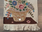 Small Persian Tabriz Vase Pictorial Rug 1x2, Accent Rug, Fine 320 KPSI Azerbaijan 1' 5" x 2' in Ivory and Multicolor - 2603L094