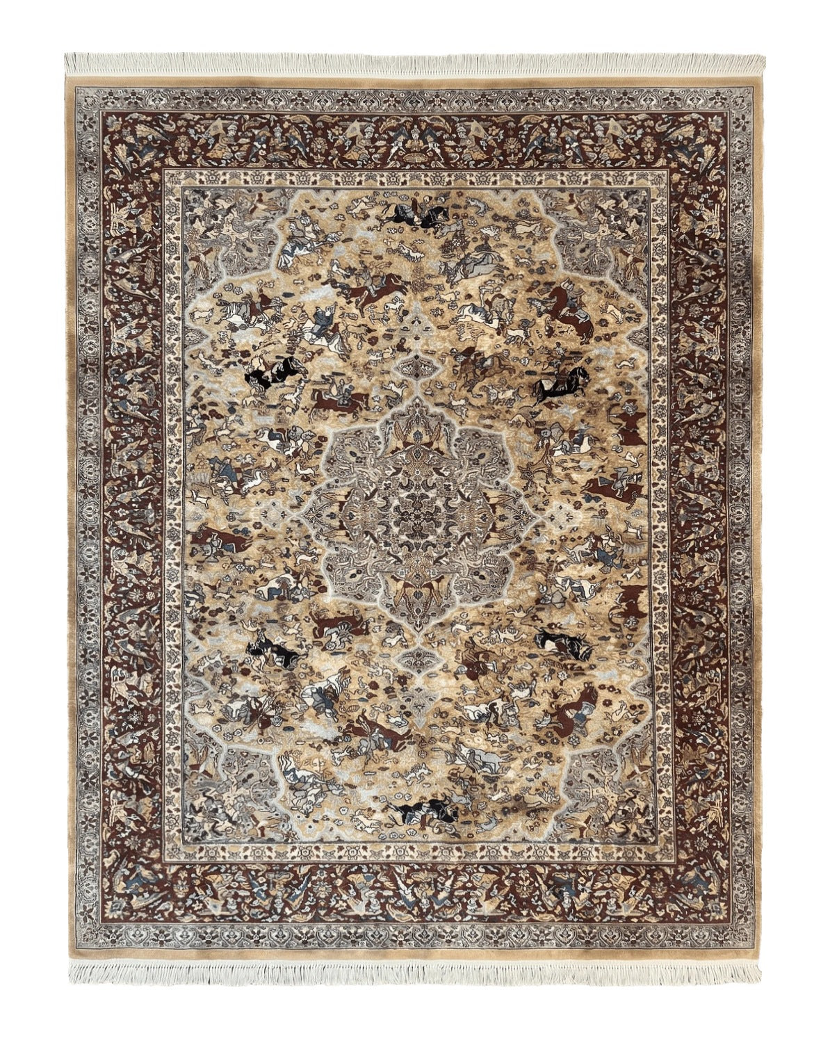 Karastan Rug 8.8 x 12 Persian Hunting Rug #723, Wool Pile