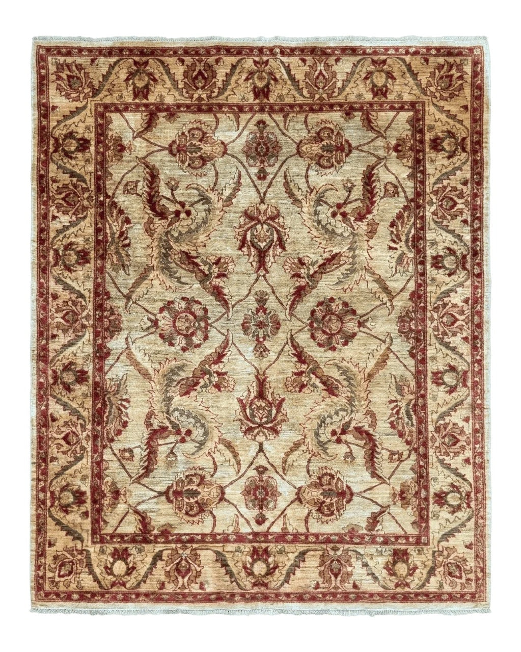 Indian Mahal Rug 7x9, Traditional Wool Carpet