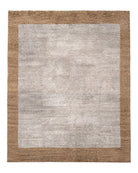 Tibetan Modern Rug 10x12, Minimalist, Open Field, Odegard, Wool, Contemporary, Gray Tibet 10' x 12' 3" in Silver-Gray and Gold - 2603L085