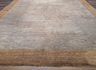 Tibetan Modern Rug 10x12, Minimalist, Open Field, Odegard, Wool, Contemporary, Gray Tibet 10' x 12' 3" in Silver-Gray and Gold - 2603L085