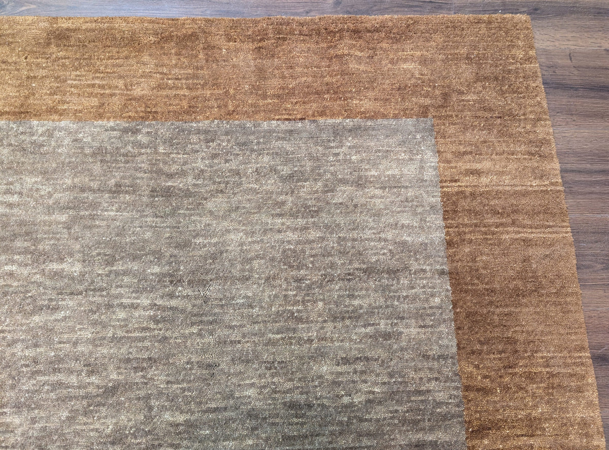 Tibetan Modern Rug 10x12, Minimalist, Open Field, Odegard, Wool, Contemporary, Gray Tibet 10' x 12' 3" in Silver-Gray and Gold - 2603L085