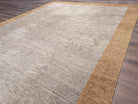 Tibetan Modern Rug 10x12, Minimalist, Open Field, Odegard, Wool, Contemporary, Gray Tibet 10' x 12' 3" in Silver-Gray and Gold - 2603L085